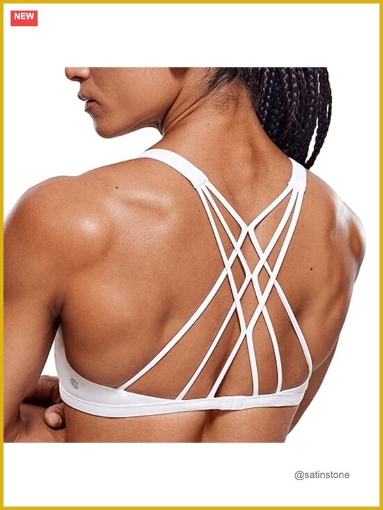 Other - Naked Feeling Criss Cross Sports Bra - Strappy Back Padded Medium Support